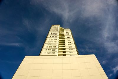 Low angle view of modern building against sky