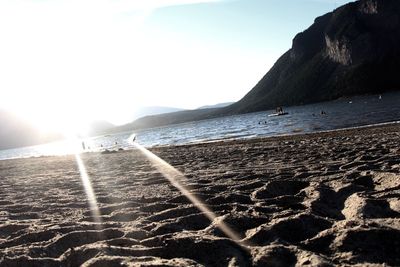 Sun shining over sea