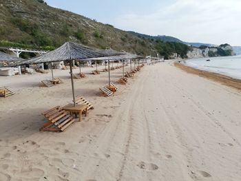 Scenic view of beach against sky