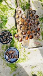 High angle view of food