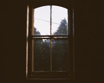 Close-up of window in winter