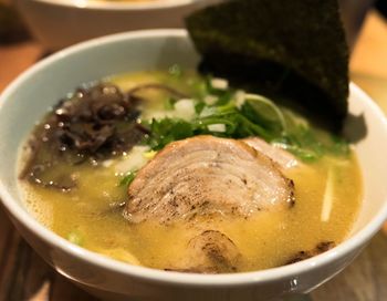 Close-up of soup in bowl