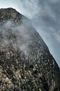 Smoke emitting from volcanic mountain