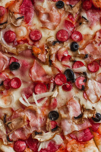 Full frame shot of pizza