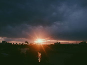 Scenic view of dramatic sky at night