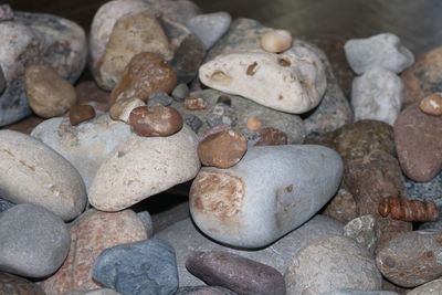 High angle view of stones