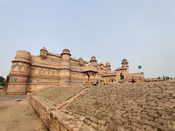 Old ruins of temple against clear sky