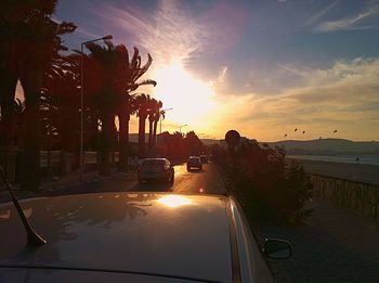 Reflection of sky in car