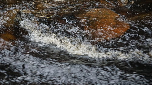 High angle view of flowing water