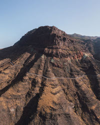 Mountain road at los azulejos de veneguera, grand canary, canary islands, spain