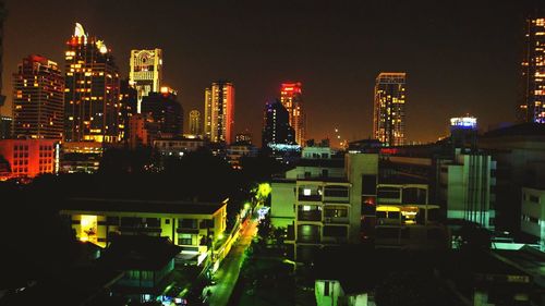 Illuminated city at night