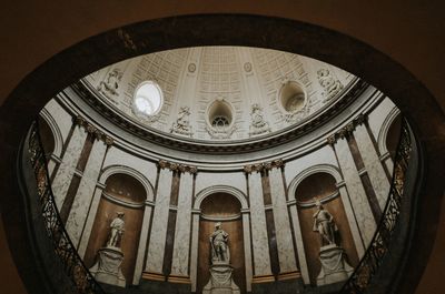 Low angle view of sculptures in building