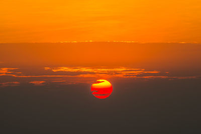 Scenic view of dramatic sky during sunset