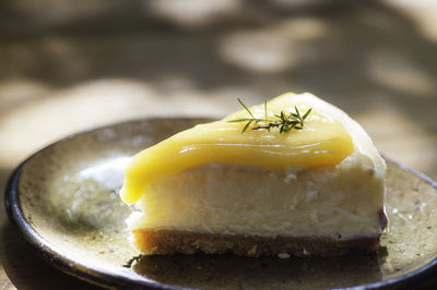 Close-up of ice cream in plate