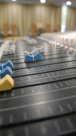 Close-up of sound mixer