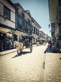 View of street in city