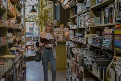 Woman standing in a store