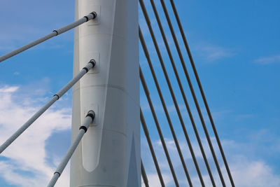 Wires of the golden horn metro bridge in istanbul