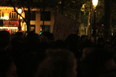 Crowd in city at night