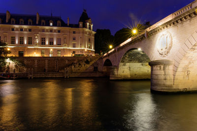 City lit up at night