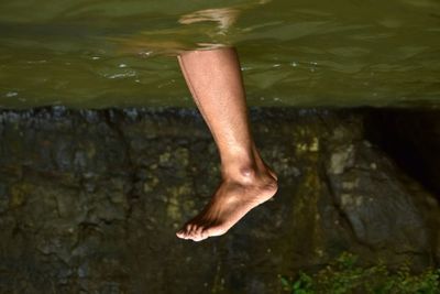 Low section of man in lake