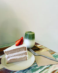 Close-up of dessert on table