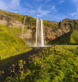 Scenic view of waterfall