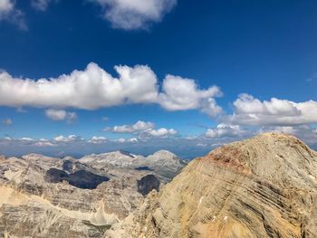 Scenic view of rocky mountains against sky