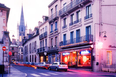 City street with buildings in background