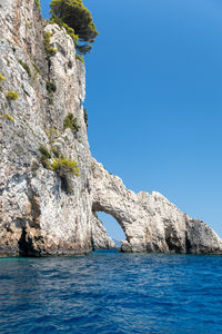 Beautiful view of the rocky arch in the sea.