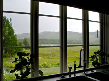 View of landscape through window