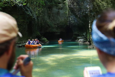 People enjoying in river