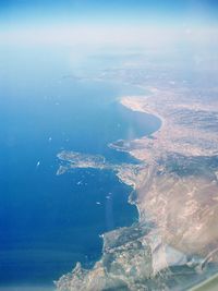 Aerial view of sea against sky