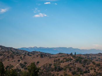 Panoramic view of hollywood hills in los angeles city.