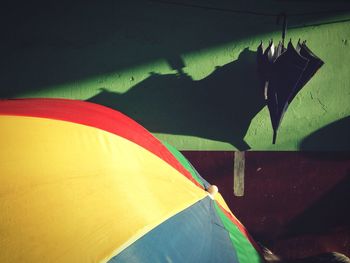 Close-up of multi colored umbrella