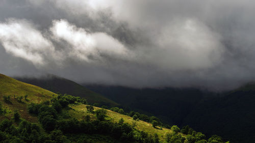 Scenic view of mountains against sky