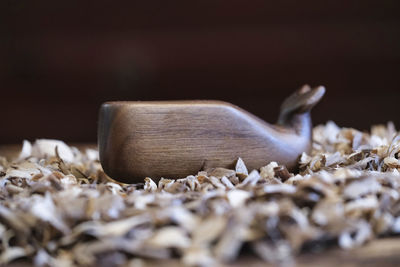 Close-up of coffee beans on table