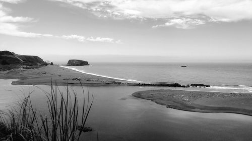 Scenic view of beach against sky