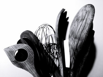 Close-up of metal against white background