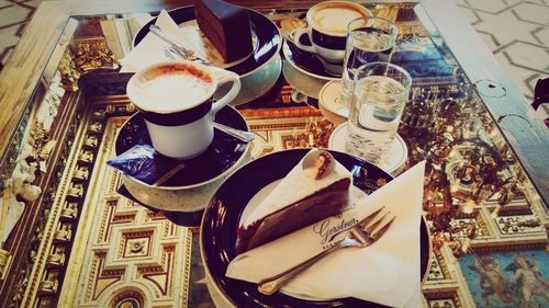 Close-up of table in plate