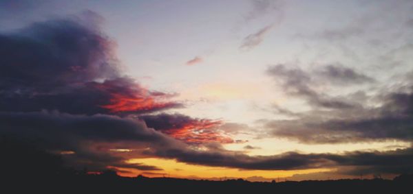 Low angle view of sky during sunset