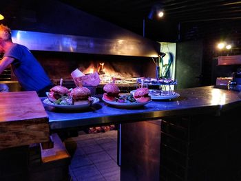 View of various food on table in restaurant