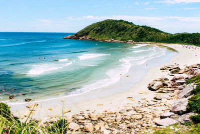 Scenic view of beach against sky