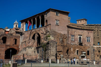 Ancient ruins of the forum of trajan built in in 106 and 112 ad in the city of rome