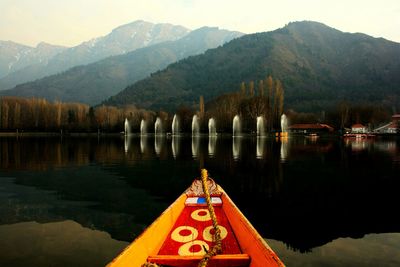 Reflection of mountain in river