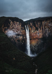 Scenic view of waterfall