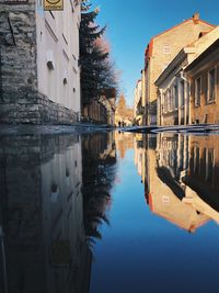 Canal amidst buildings against sky
