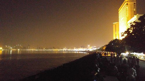 Illuminated city at night