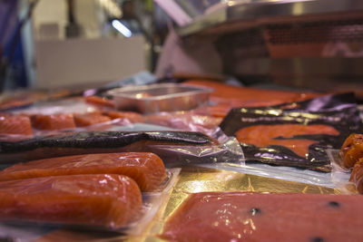 Close-up of fish for sale in market