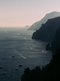 High angle view of sea against sky during sunset,capri